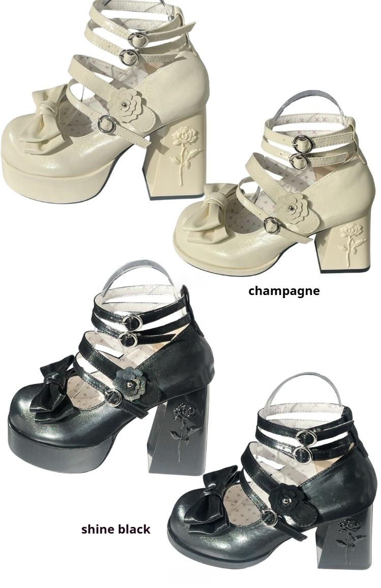 Dreamland - Whispers of the Rose - Daily Lolita Platform Heels Shoes with Relief Rose