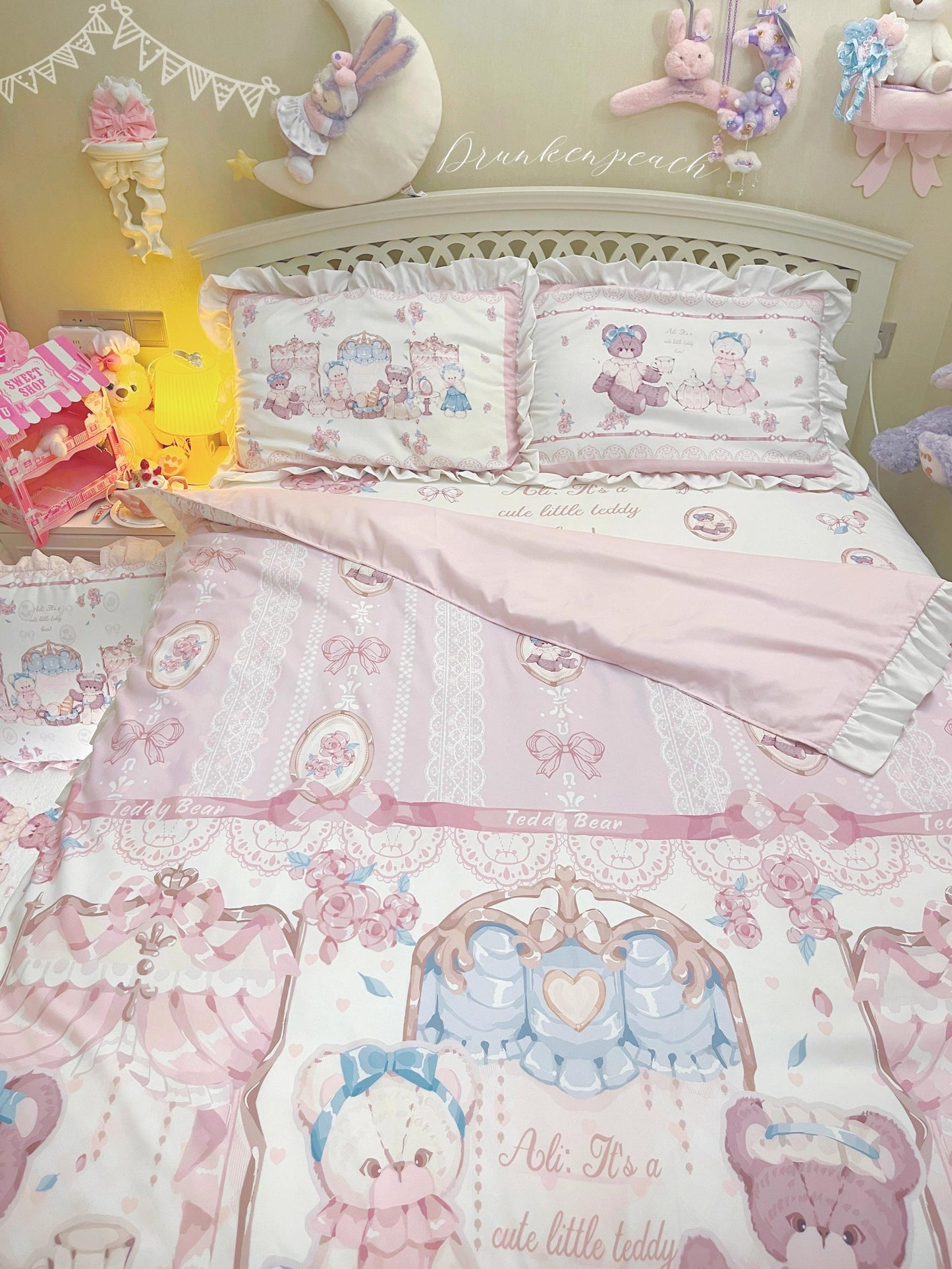 Drunke - Bears Afternoon Tea - Cute Lolita Bedding Set Bear Print Lolita Four-piece Suit