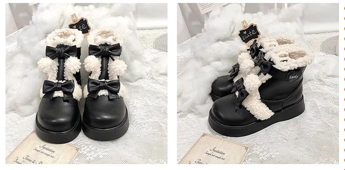Beauty Bunny - Furry Bear - Winter Cute Lolita Shoes Short Snow Boots