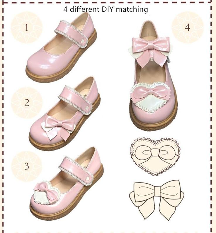 Lixing Luo - Cute Milkmaid Round Toe Multicolor Lolita Shoes
