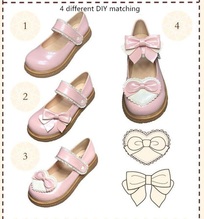 Lixing Luo - Cute Milkmaid Round Toe Multicolor Lolita Shoes