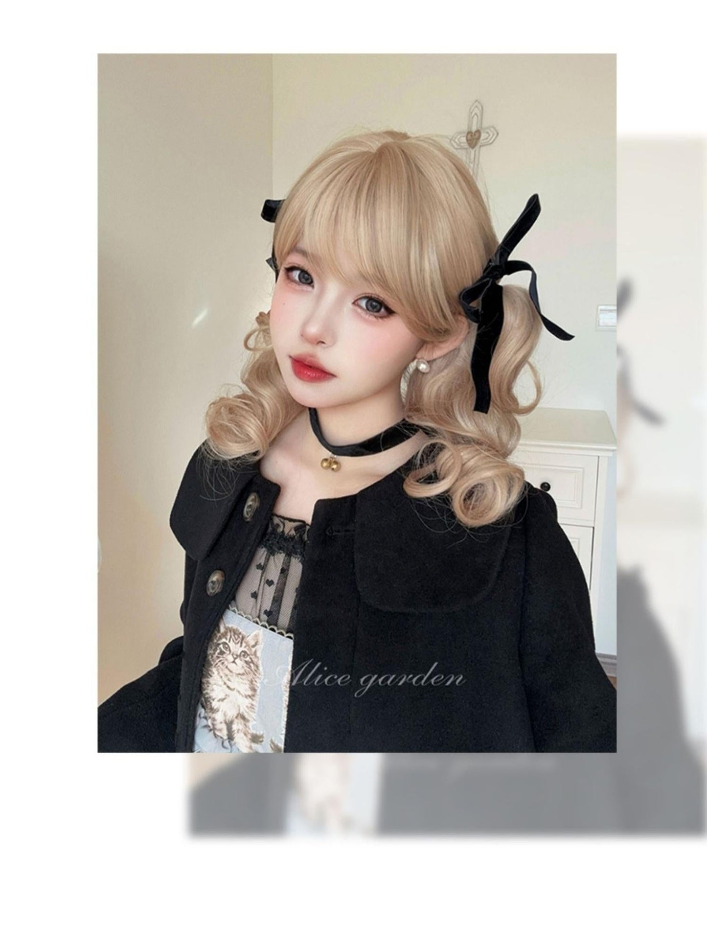 Alicegarden - Doll-like Lolita Bob Wig with Detachable Curly Ponytail