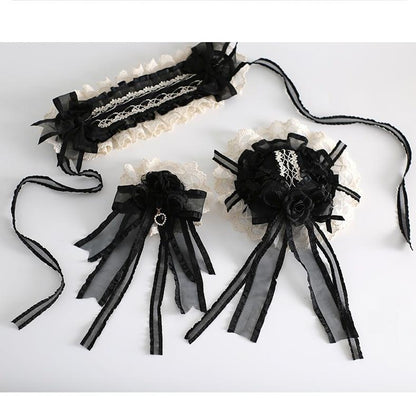Xiaogui - Maid Lolita Hairband Doll Lolita Cuffs and Top Hat