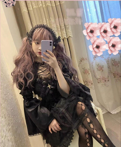 Doujiang - Rose Cage - Gothic Lolita Dress Black Suspender Dress