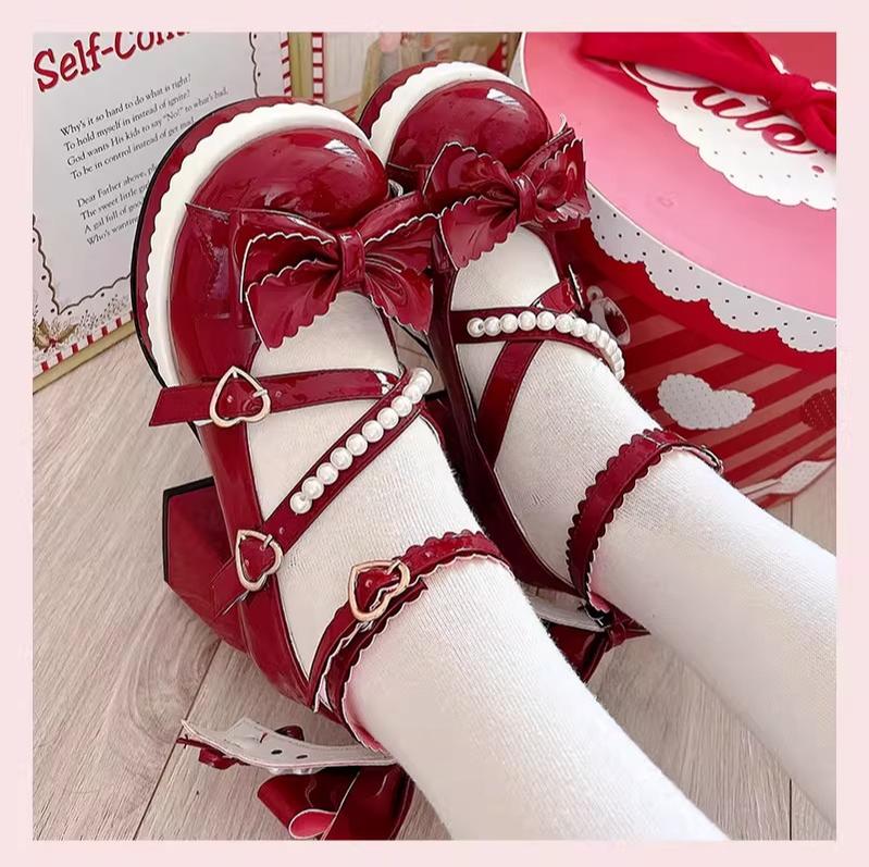 Witch's Night - Crush Complex - Sweet Lolita Heel Shoes, Pearls & Bows