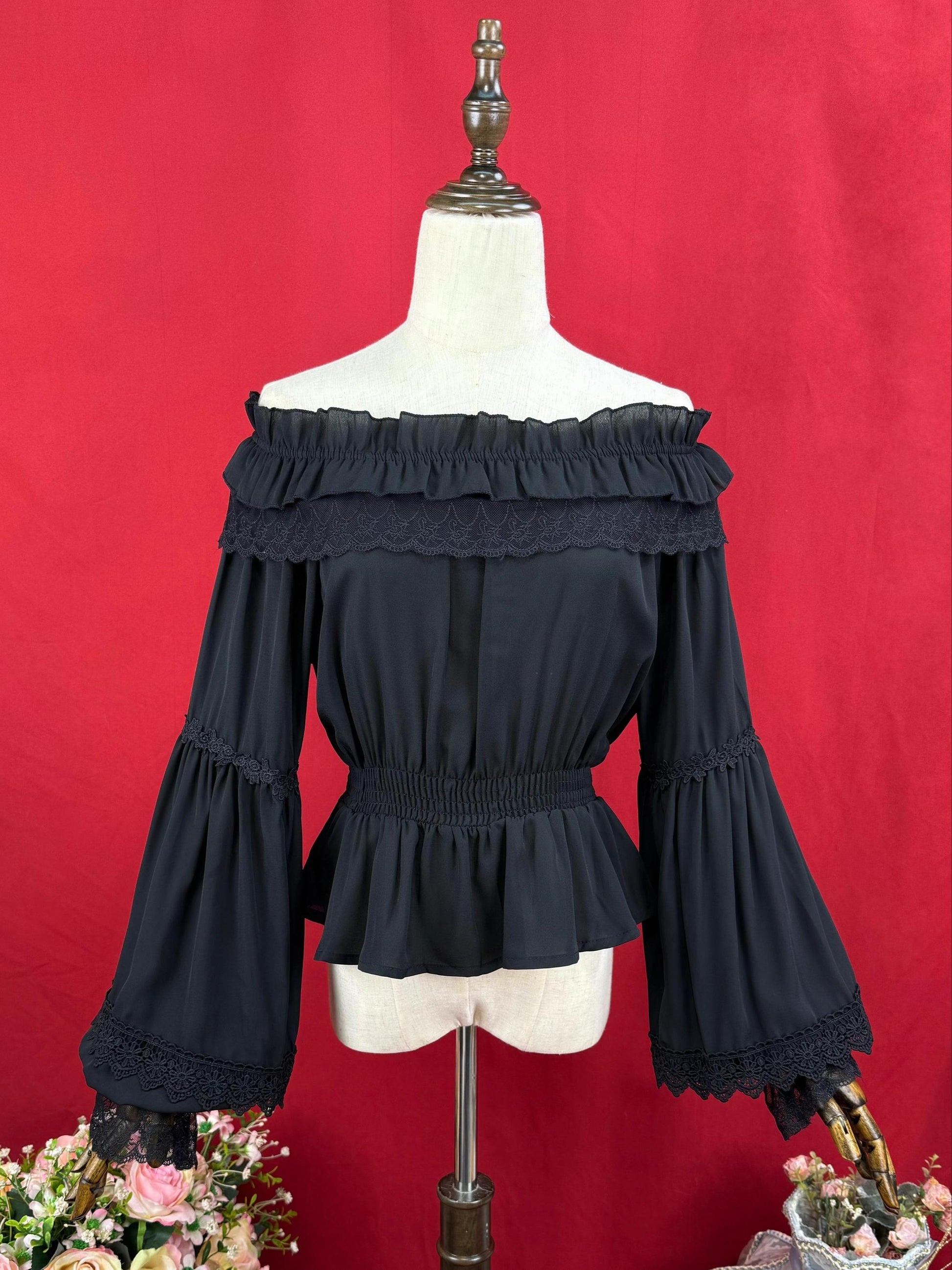 DMFS Lolita - Chiffon Off-Shoulder Classic Lolita Blouse