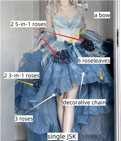 Meowing and Fruity - Swan Wonderland - Fairy Lolita JSK with High-Low Hem