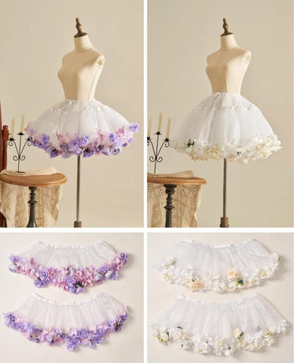 Sky Rabbit - Floral Lolita Petticoat with Detachable Trim