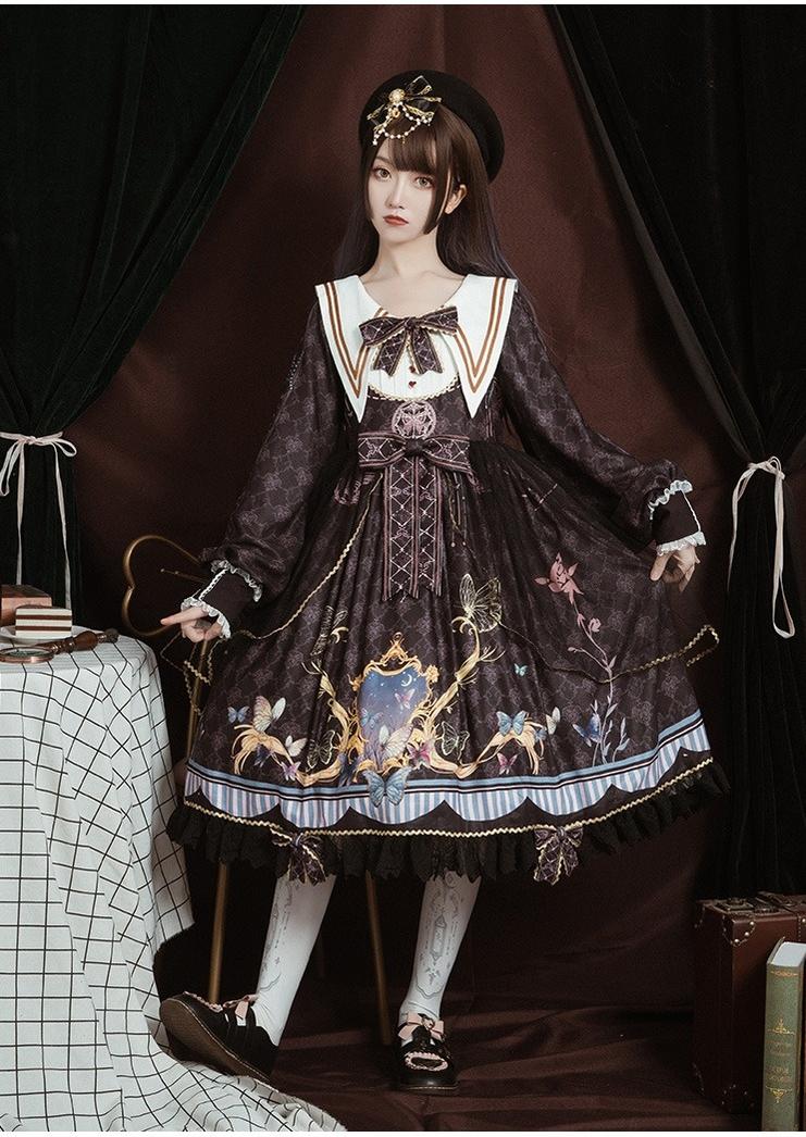 OCELOT - Classic Lolita OP Sailor Collar Elegant Lolita Dress