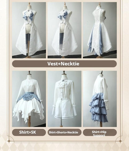 Forest Fluorescent Carps - Crumbling Skeleton - Ouji Lolita Fishbone Embroideried Vest, Prince Pants Suits