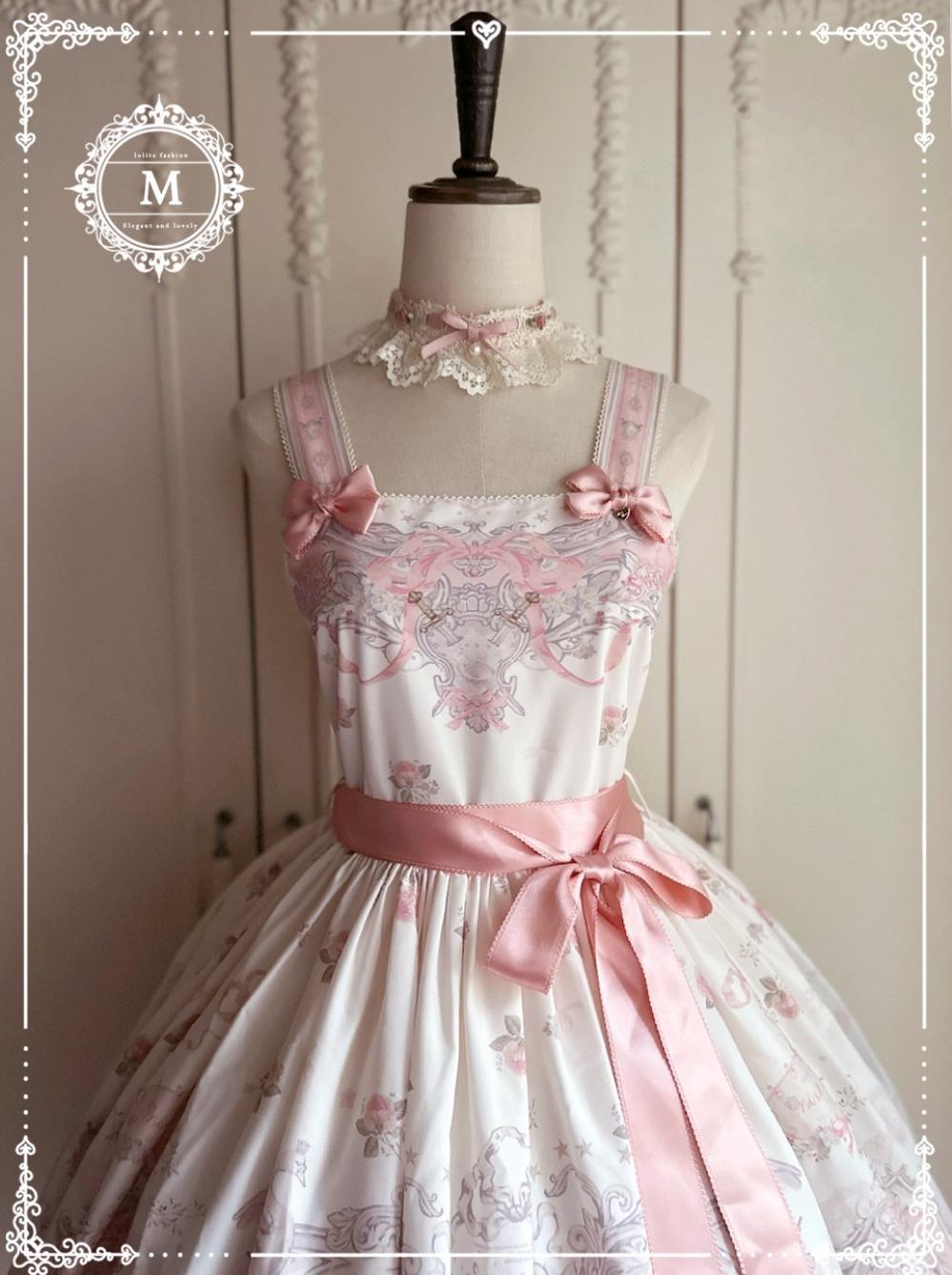 Moon River - Swan Lake Mirror - Pink Sweet Lolita Print JSK Dress