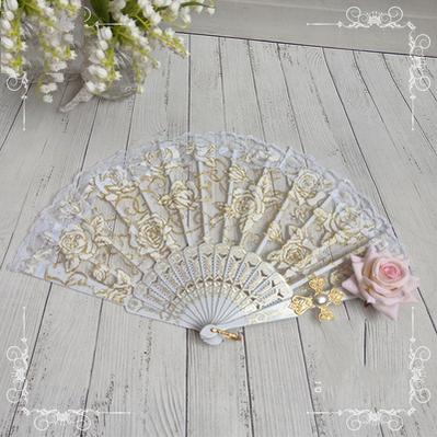 Cocoa Jam- Gothic Lolita Lace Gorgeous Folding Fan