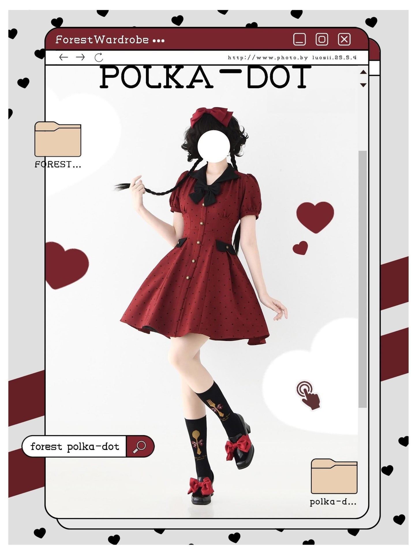 Forest Wardrobe - Forest Polka-Dot - Classic Lolita OP Dress With Polka Dots & Pockets