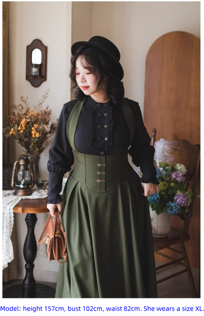 Forest Wardrobe - Vintage Lolita Fishbone Halter SK, Autumn Jacket