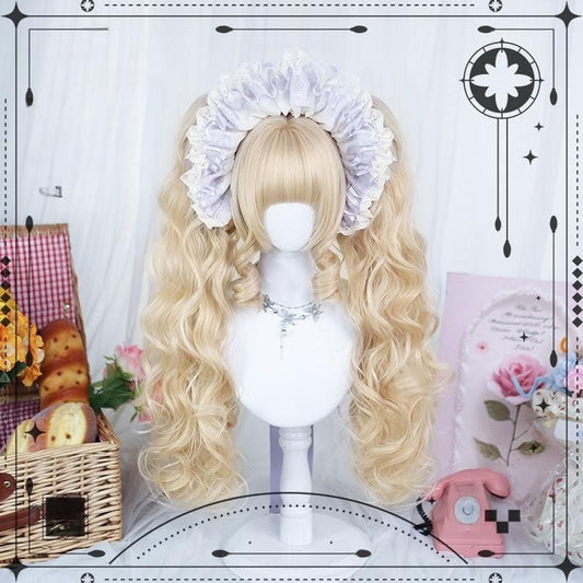 Dalao Home - Blonde Sweet Lolita Wig With Roman Roll & Double Ponytails