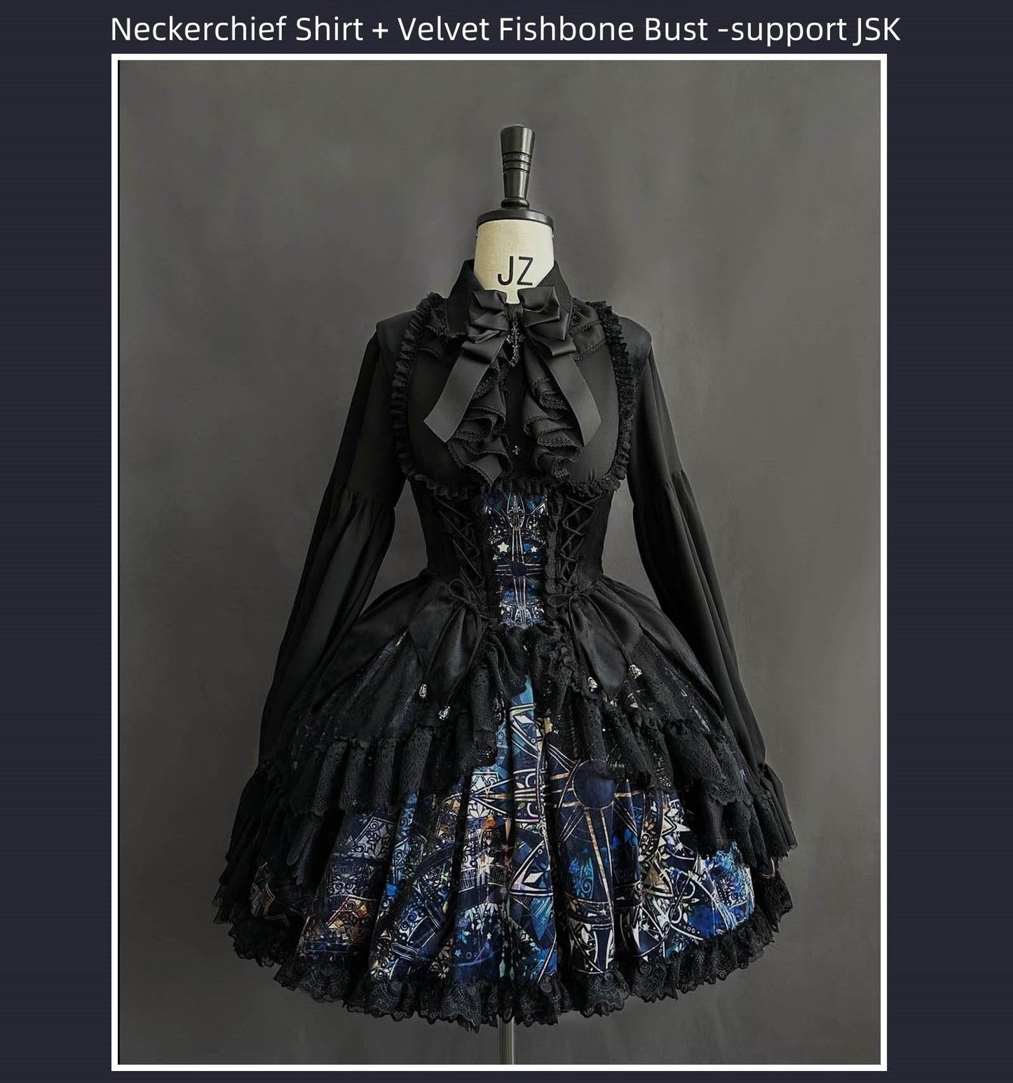 SUSIN - Night Traveler - Classic and Elegant Gothic Dress with Colorful Window Prints