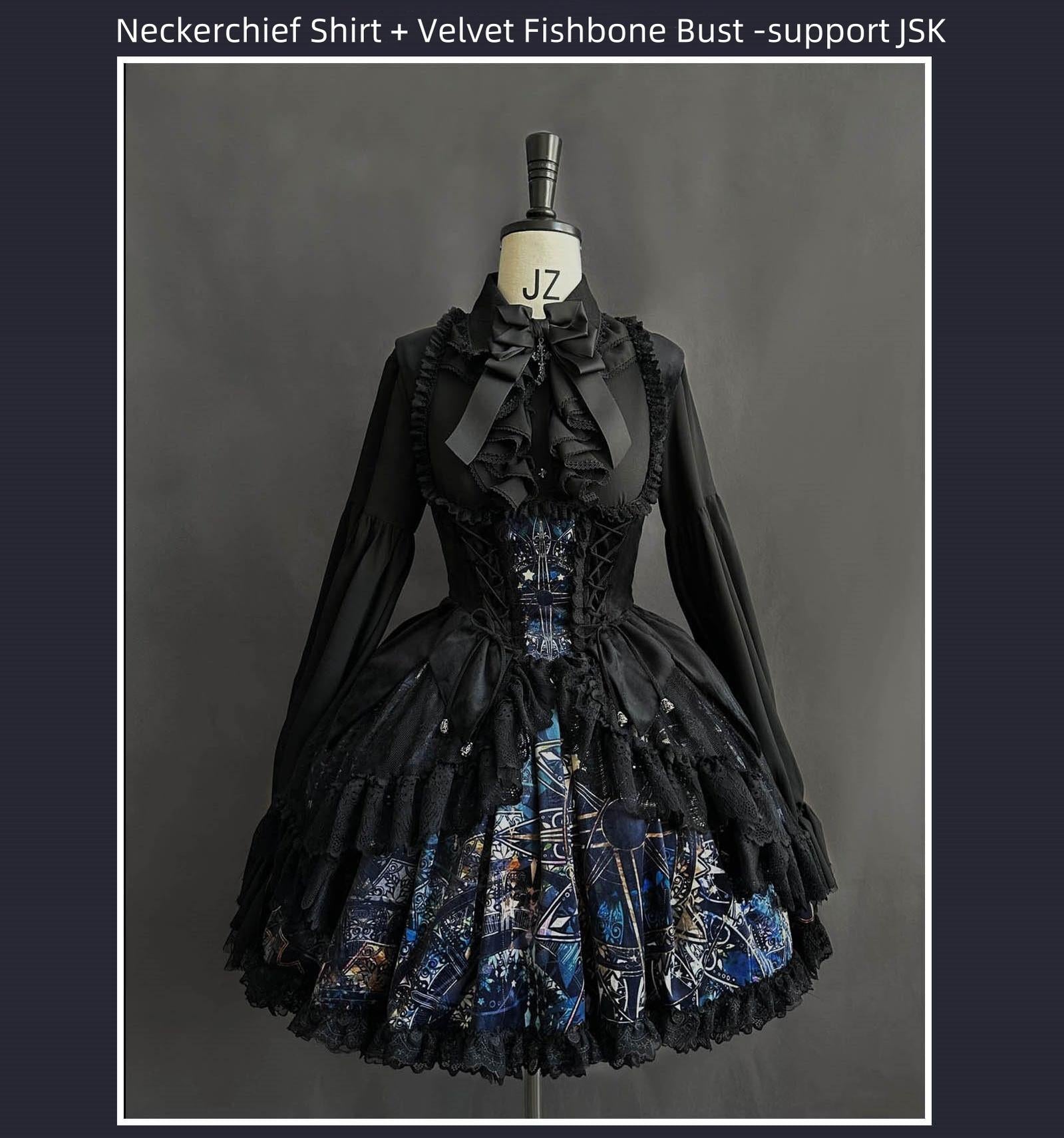 SUSIN - Night Traveler - Classic and Elegant Gothic Dress with Colorful Window Prints