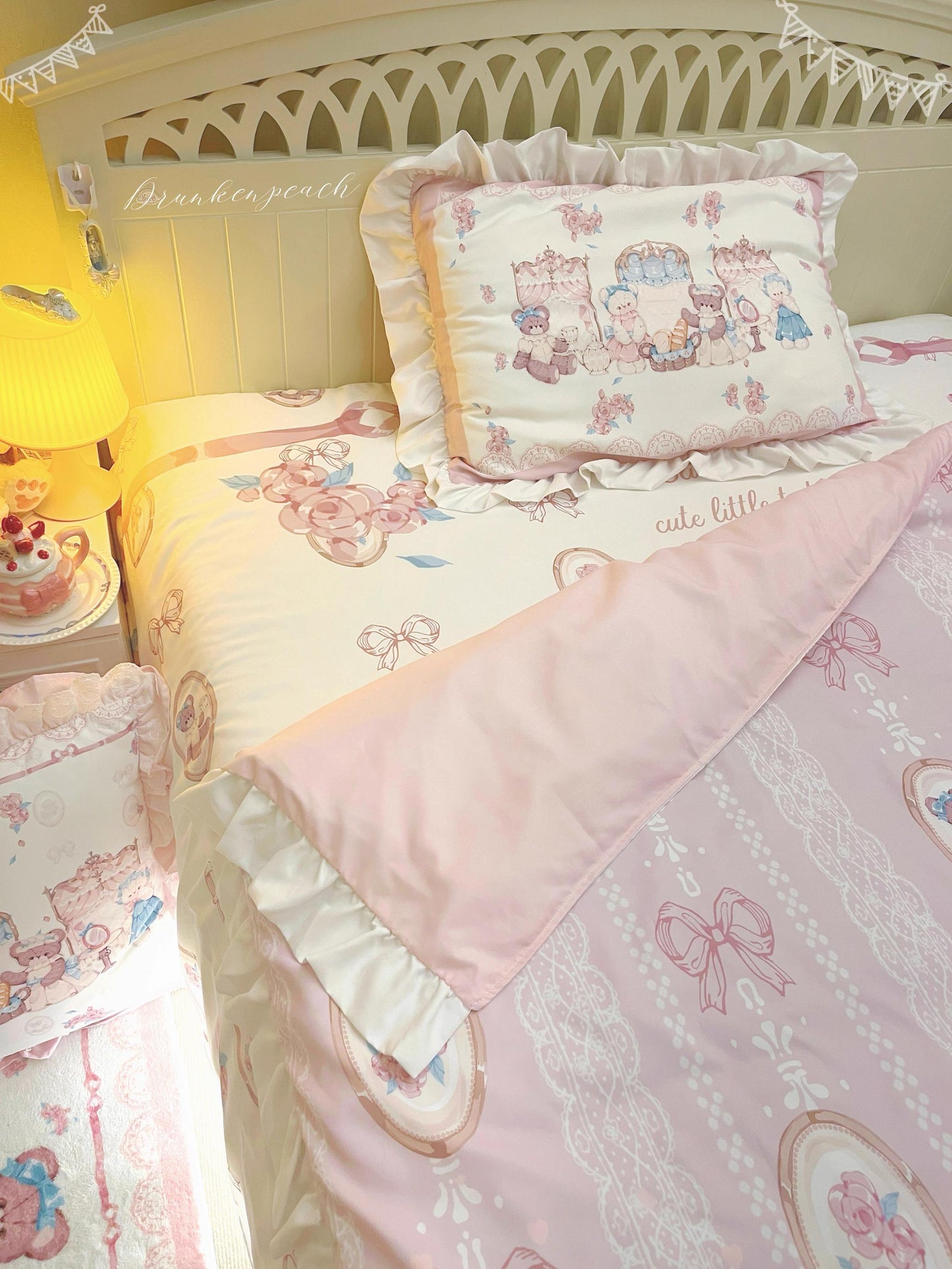 Drunke - Bears Afternoon Tea - Cute Lolita Bedding Set Bear Print Lolita Four-piece Suit