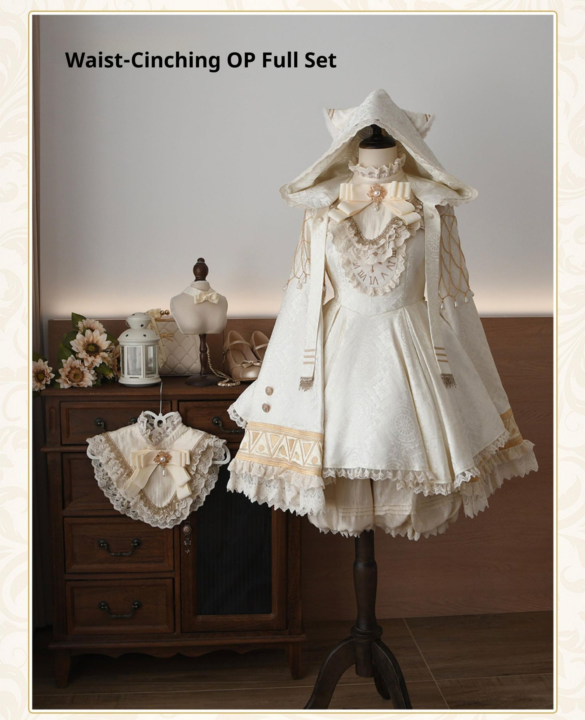 LizBird - Reincarnation of Time - Elegant Lolita OP Set with Waist-Cinching and A-Line Styles