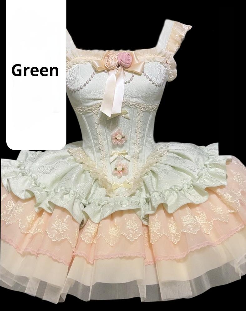 ZhiJinYuan - Fleeting Dreams - Ballet Style Sweet Lolita Mini JSK with Choker