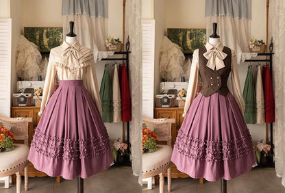 Forest Wardrobe - Forest Basket - Elegant Lolita Skirt Mushroom Edge Skirt Retro Classic