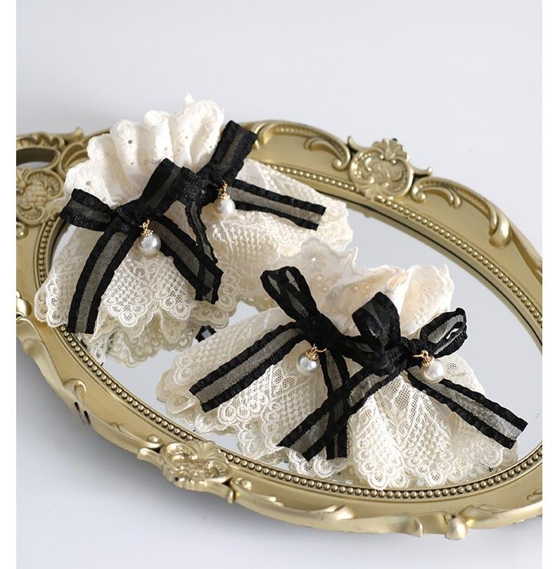 Xiaogui - Maid Lolita Hairband Doll Lolita Cuffs and Top Hat