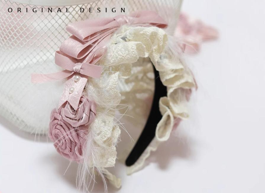 The Accessories' Story - Satin Ballet - Sweet Lolita Headdress Feather Bow