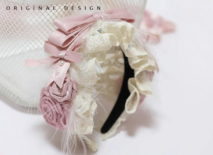 The Accessories' Story - Satin Ballet - Sweet Lolita Headdress Feather Bow