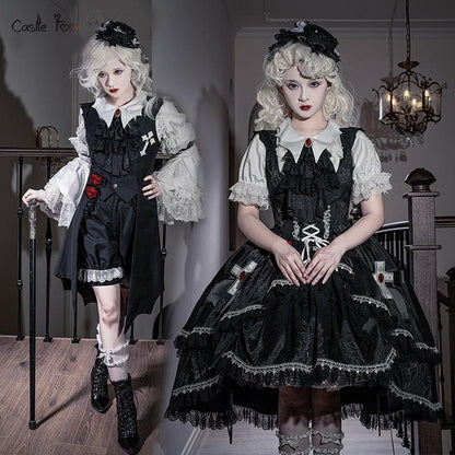 CastleToo - Night Rose - Elegant Ouji Lolita Suits, JSK / Shorts