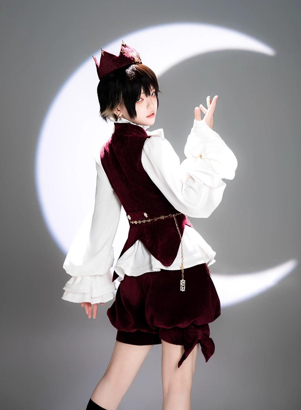 Princess Chronicles - Hare Hunter - Vintage Red Ouji Suit With Bunny Ear Hooded Jacket