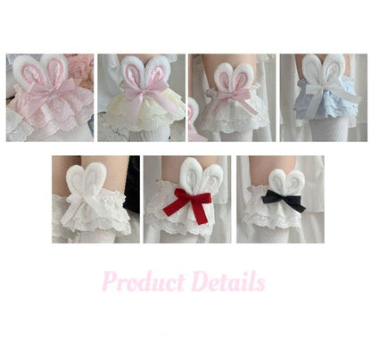 Roji roji - Cotton Lolita Bunny Ear Socks Summer Bow Short Socks