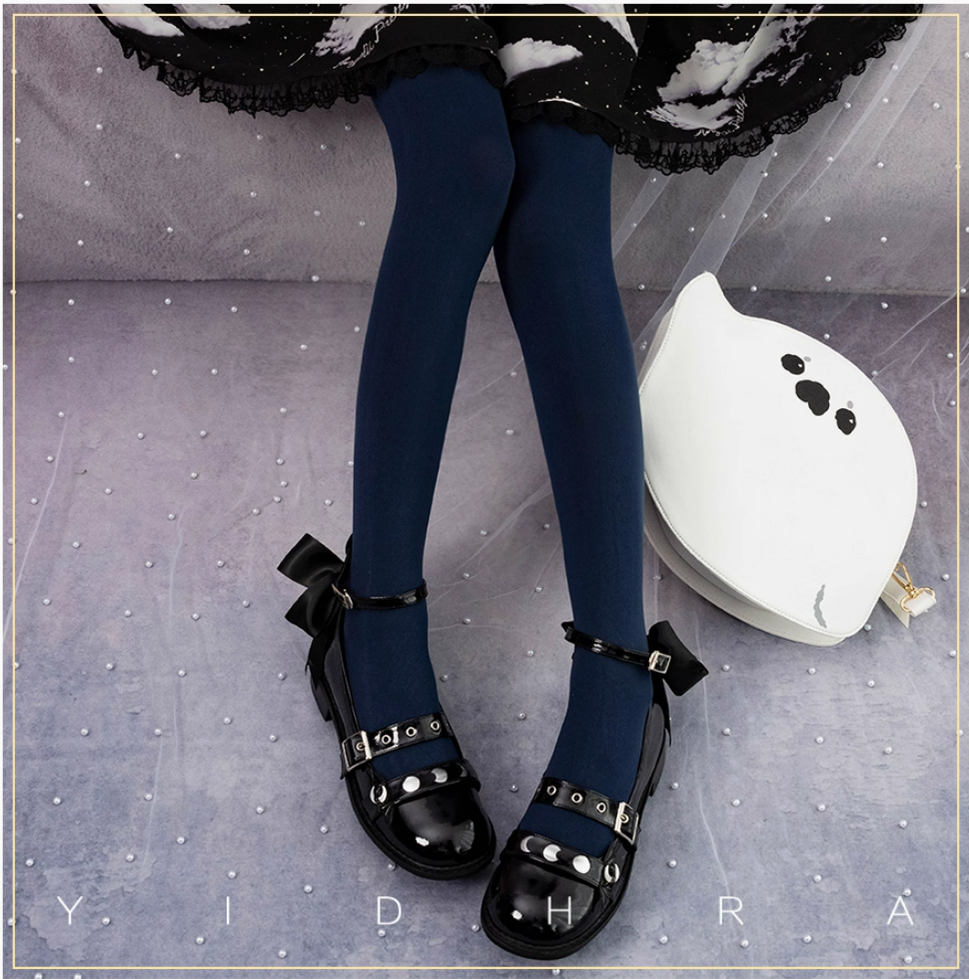 Yidhra - 120D Daily Lolita Velvet Spring Leggings, Solid Color