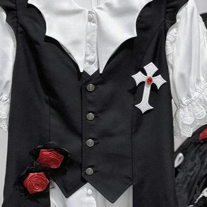 CastleToo - Night Rose - Elegant Ouji Lolita Suits, JSK / Shorts