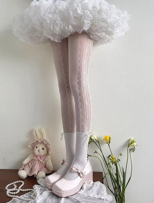 WAGUIR - Sweet Lolita Lace Patchwork Pantyhose