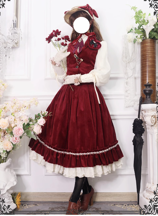 Miss Point - Rose Doll - Elegant Lolita Skirt High Waist Fishbone SK