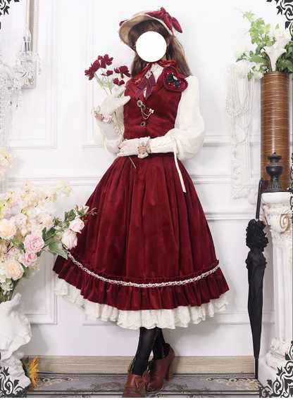 Miss Point - Rose Doll - Elegant Lolita Skirt High Waist Fishbone SK