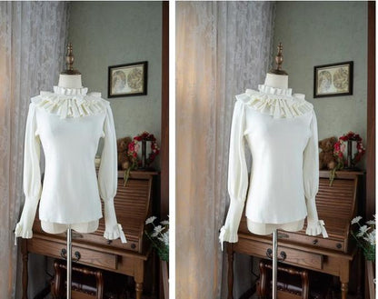 Miaoplus - Sweet Lolita Knit Sweater Long Sleeve Winter Lolita Top
