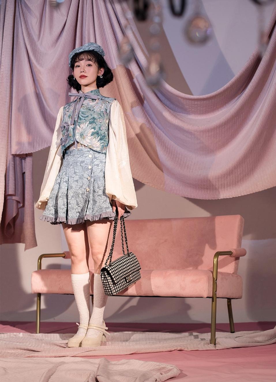 ZJstory - Gilded Age - Vintage Lolita Vest Suit Oil Painting Style Skirt Coat