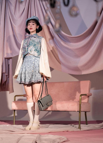 ZJstory - Gilded Age - Vintage Lolita Vest Suit Oil Painting Style Skirt Coat