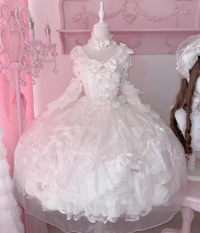 Mengfuzi - Gem Princess - Wedding Sweet Lolita JSK Dress Suit, Side Zipper