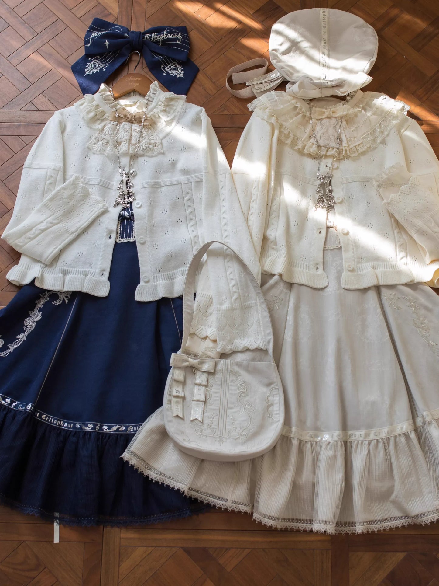 MIST - Kawaii Lolita Sweater Cardigan, Ruffled Lace Hem