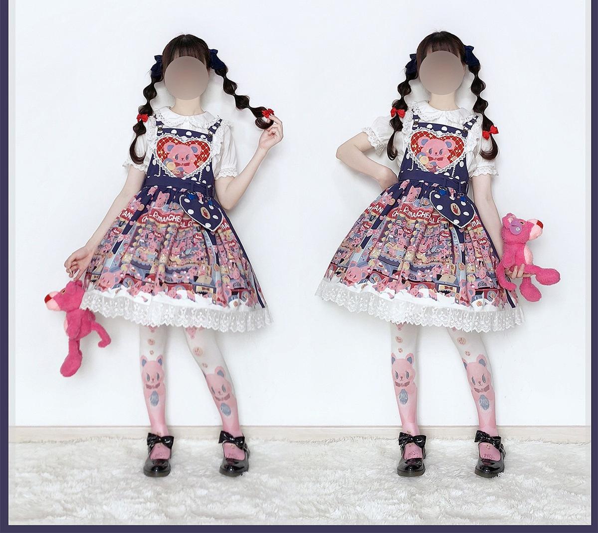 Chemical Romance - Sweetheart Doll Machine - Sweet Lolita Printed Salopette