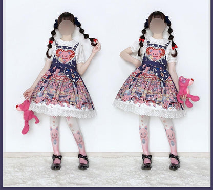 Chemical Romance - Sweetheart Doll Machine - Sweet Lolita Printed Salopette