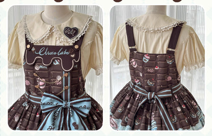 Sweet Dream Sheep - Chocolate Bear - Sweet Lolita Salopette High Waist Dress