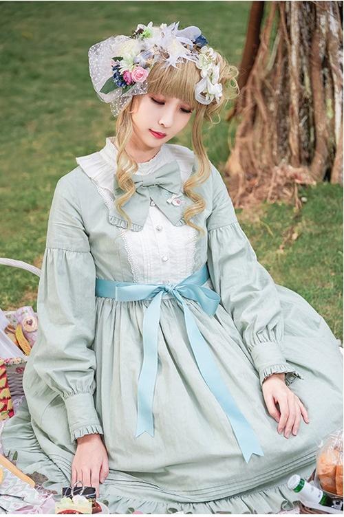 Chess Story - Vintage Lolita Long Sleeve OP Dress