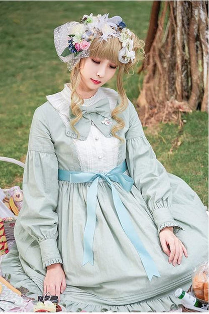Chess Story - Vintage Lolita Long Sleeve OP Dress