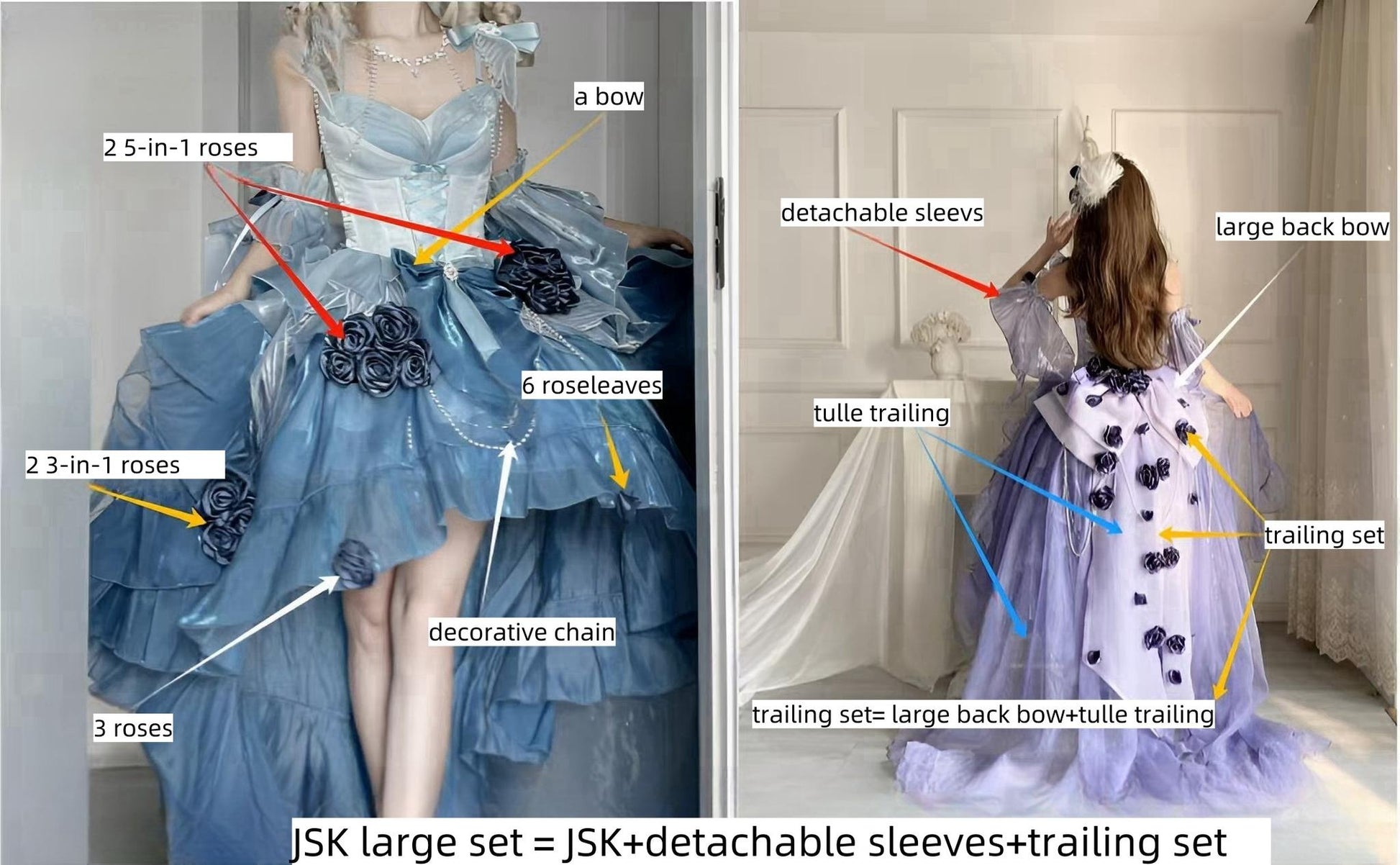 Meowing and Fruity - Swan Wonderland - Fairy Lolita JSK with High-Low Hem