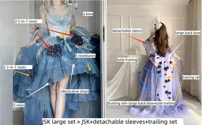 Meowing and Fruity - Swan Wonderland - Fairy Lolita JSK with High-Low Hem