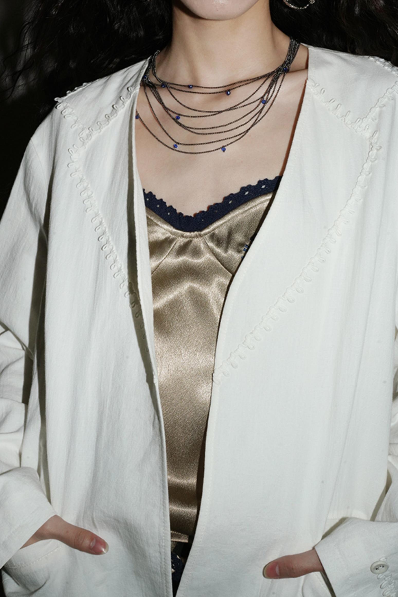 Solid Cotton Linen Retro Blazer