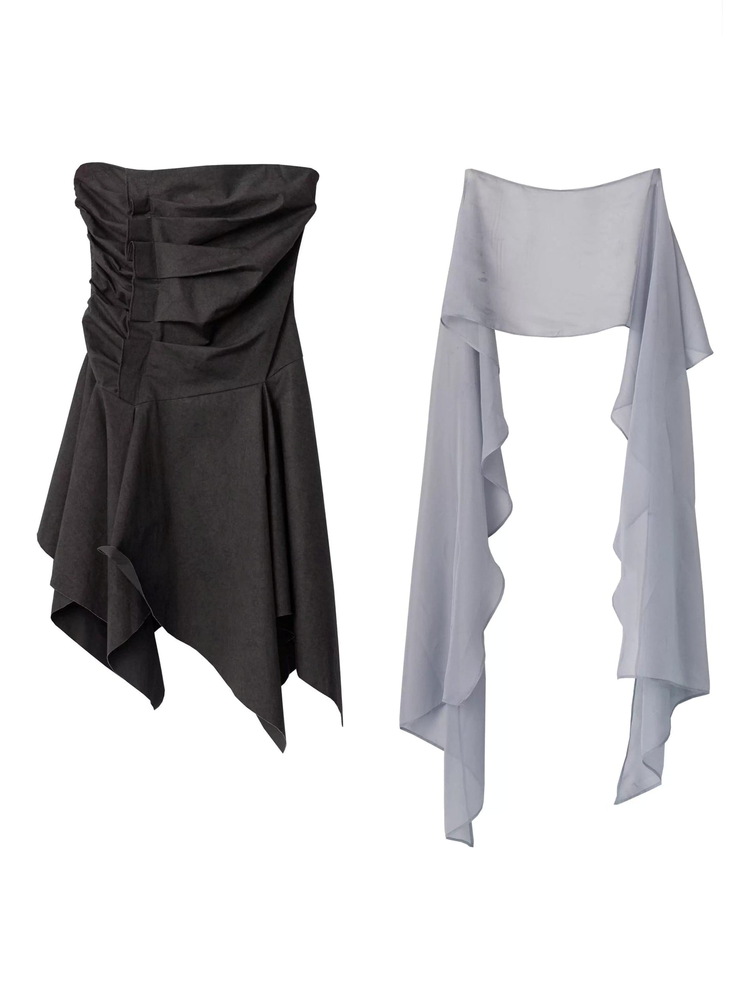 Wax-Dyed Asymmetric Hem Vintage Vest